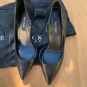 White House Black Market Ella Black Leather Pumps